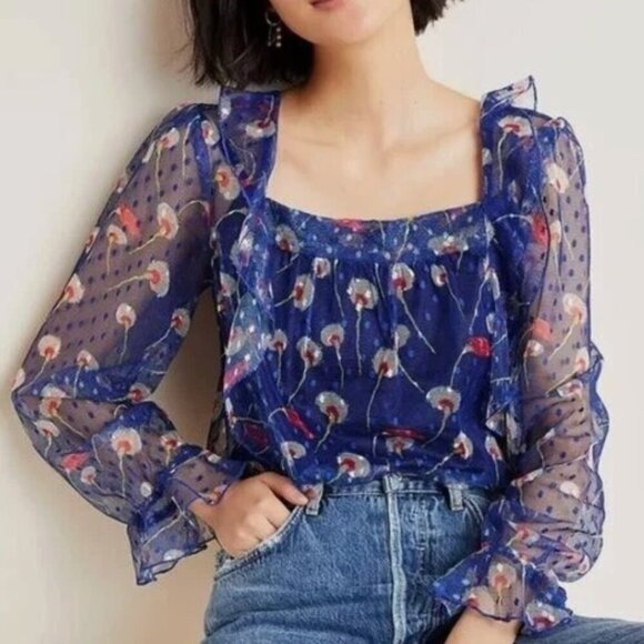 Anthropologie Tops - Eva Franco Dahlia Ruffled Blouse